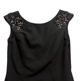 Vince Camuto Women's Black Sleeveless Dress Jeweled Shoulders Back Zipper Size 4