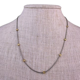 Sterling Silver Womens Two-Tone Beaded Necklace 925 & Gold Plated