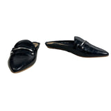Dolce Vita Women's Black Gram Croco Embossed Leather Slippers Sz 9 - NWB