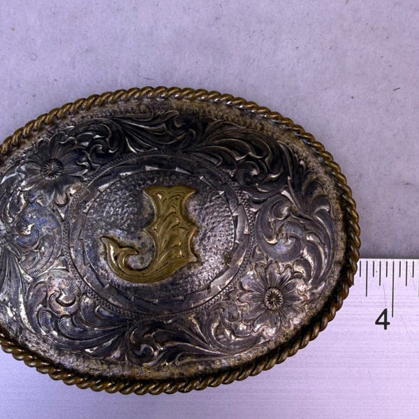 Montana Silversmiths Mens Two Tone Sterling Silver-Plate Belt Buckle Western