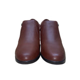 Clarks Women’s Brown Faux Leather Block Heel Emily2 Reyna Ankle Booties Size 10