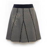 Cato Womens Gray & Black Floral Embroidered A-Line Mini Skirt Size 20W