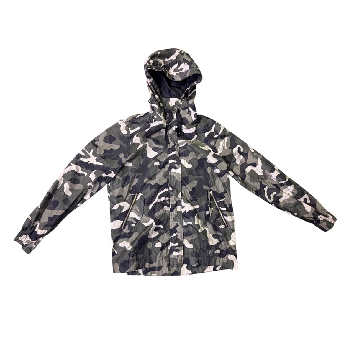 Ci Sono Mens Camouflage Hooded Windbreaker Jacket Waterproof Outerwear Size M