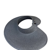 Shade & Shore Womens Black Straw Adjustable Wide Brim Visor Sun Hat