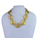 Anne Klein Womens Gold Tone Metal Swirl Statement Necklaces Adjustable