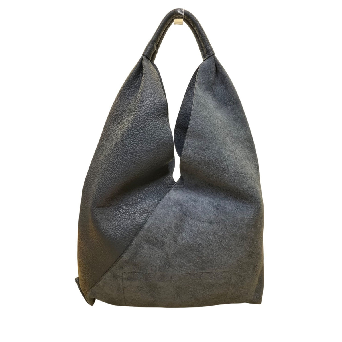 Anthropologie Women’s Navy Blue Textured Leather-Style Slouch Design Handbag