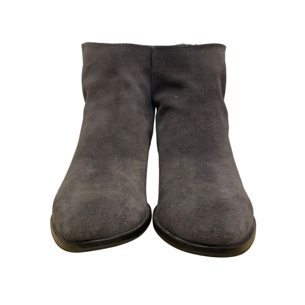 Vita Women’s Gray Suede With Back Zipper Block Heel Ankle Boots Size 8