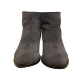 Vita Women’s Gray Suede With Back Zipper Block Heel Ankle Boots Size 8
