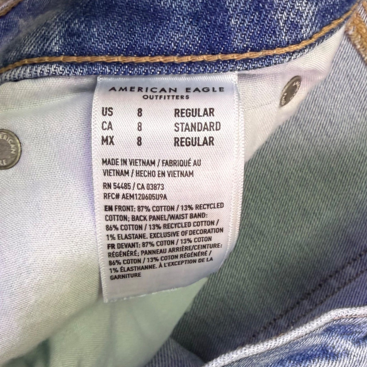 American Eagle Womens Super High-Rise Strigid Baggy Straight Jeans Size 8 29W