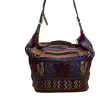 Women’s Colorful Handwoven Shoulder Bag With Adjustable Leather Strap & Zipper