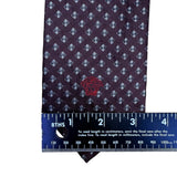 Mens Purple Silk Geometric Pattern Tie With Medusa Logo