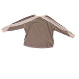 Easel Womens Taupe Beige Long Sleeve Colorblock Knit Top Size M