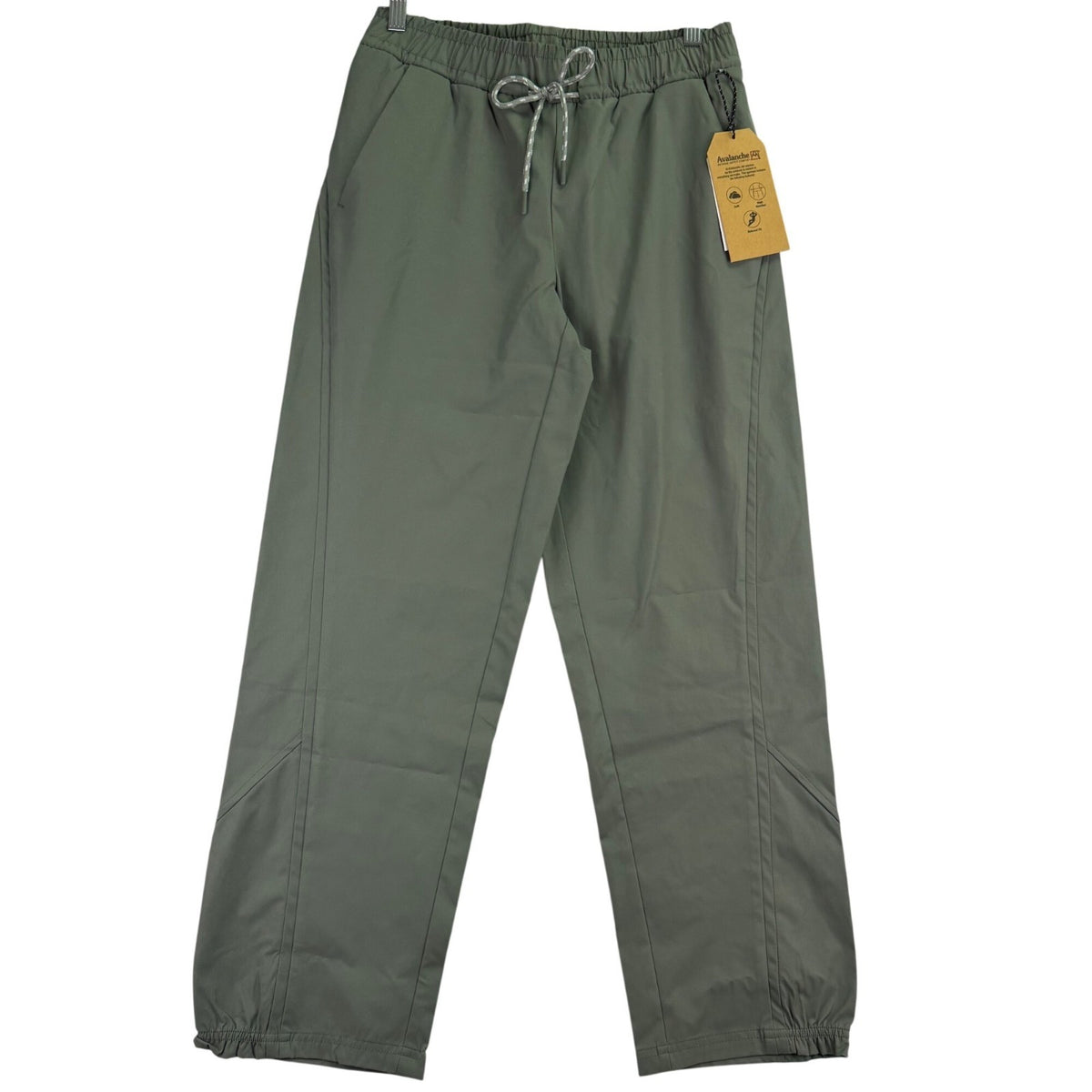 Avalanche Mens Green Polyester Relaxed Fit High-Waisted Soft Pants Size S