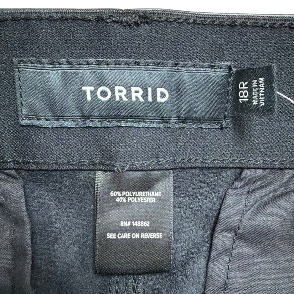 Torrid Womens Black Faux Leather High-Rise Pintuck Bootcut Pants Size 18 Regular