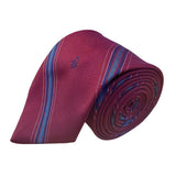 Christian Dior Mens Maroon Striped Polyester/Silk Classic Tie