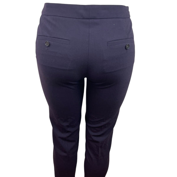 Theory Womens Purple Slim Fit Ankle Pants With Pockets & Hook Closure Size 4