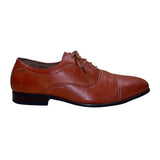 Ferro Aldo Men’s Cognac Leather Lined Lace Up Oxford Dress Shoes Size 7