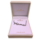 Isabella M. Womens Silver Tone Sterling Necklace Mama Script Design