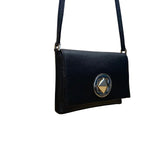 Kate Spade Women’s Black Leather Turn Lock Closure Adjustable Crossbody Bag