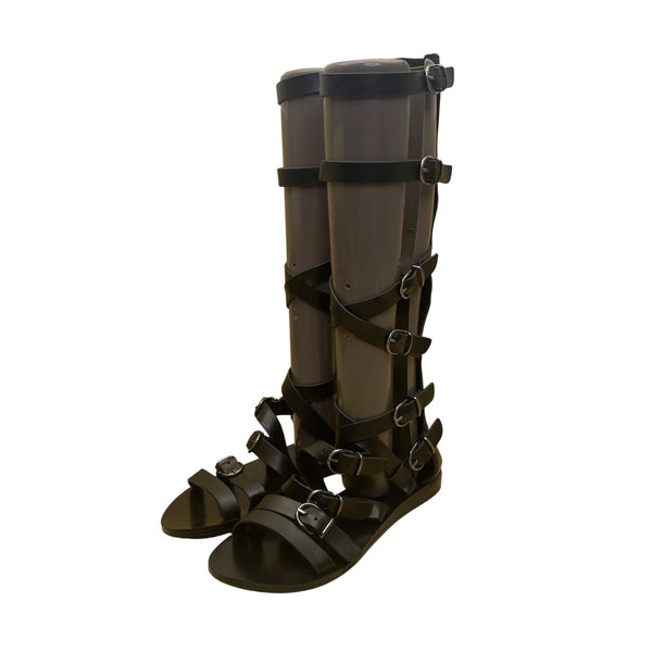 BCBGeneration Women’s Black Leather Gladiator Knee-High Strappy Sandals Size 6.5