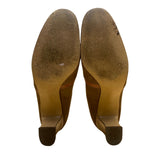 Miss Holmes Women’s Brown Suede Vintage-Style Lace-Up Block Heel Pumps 7.5