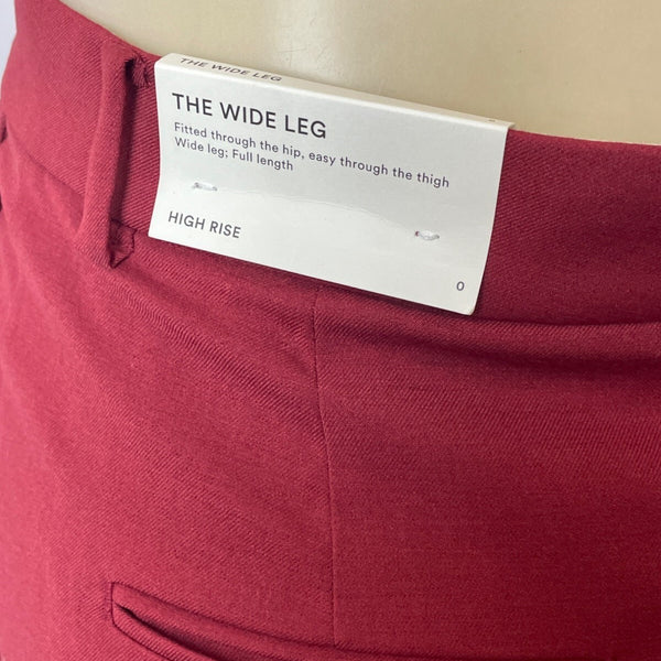 Ann Taylor Womens High Rise Wide Leg Red Pants Sz 0 - New