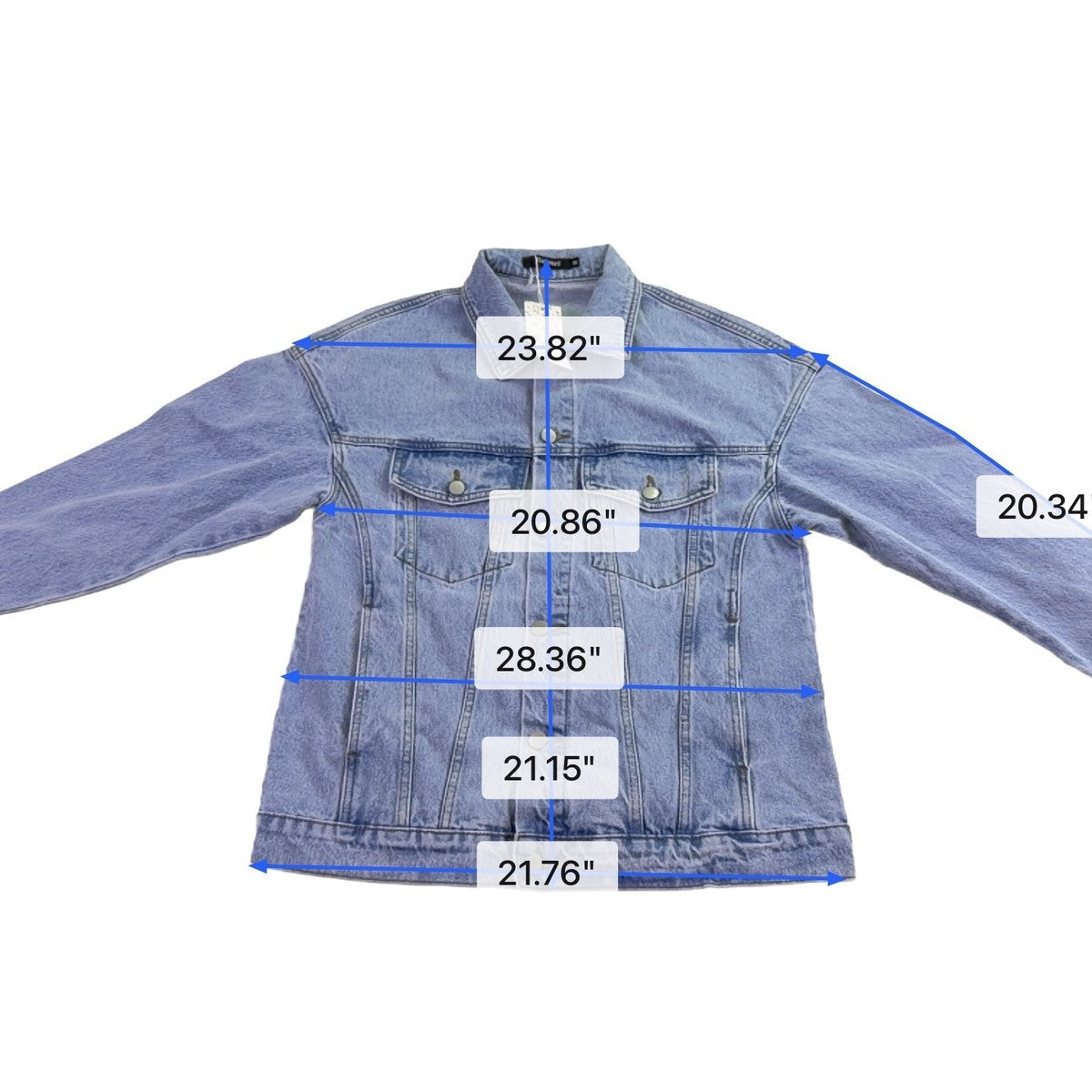 Automet Blue Cotton Denim Jacket Casual Button-Up Classic Fit Style Size M
