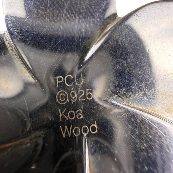 Sterling Silver & Koa Wood Flower Pendant Floral Handcrafted Artistry