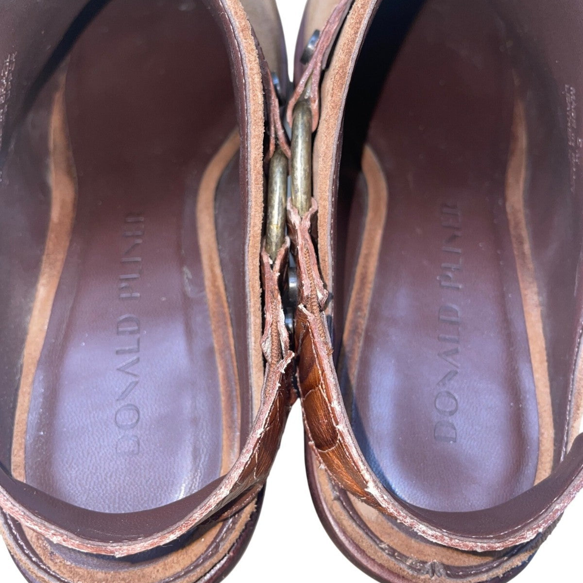 Donald Pliner Women’s Brown Suede Embossed Strap Mazzy Western Mules Size 5M
