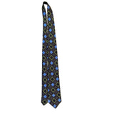 Ted Baker Mens Black Silk Geometric Tie Green & Blue Squares Modern Pattern