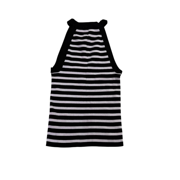 Zara Womens Black & White Striped Sleeveless Halter Tank Top Size S