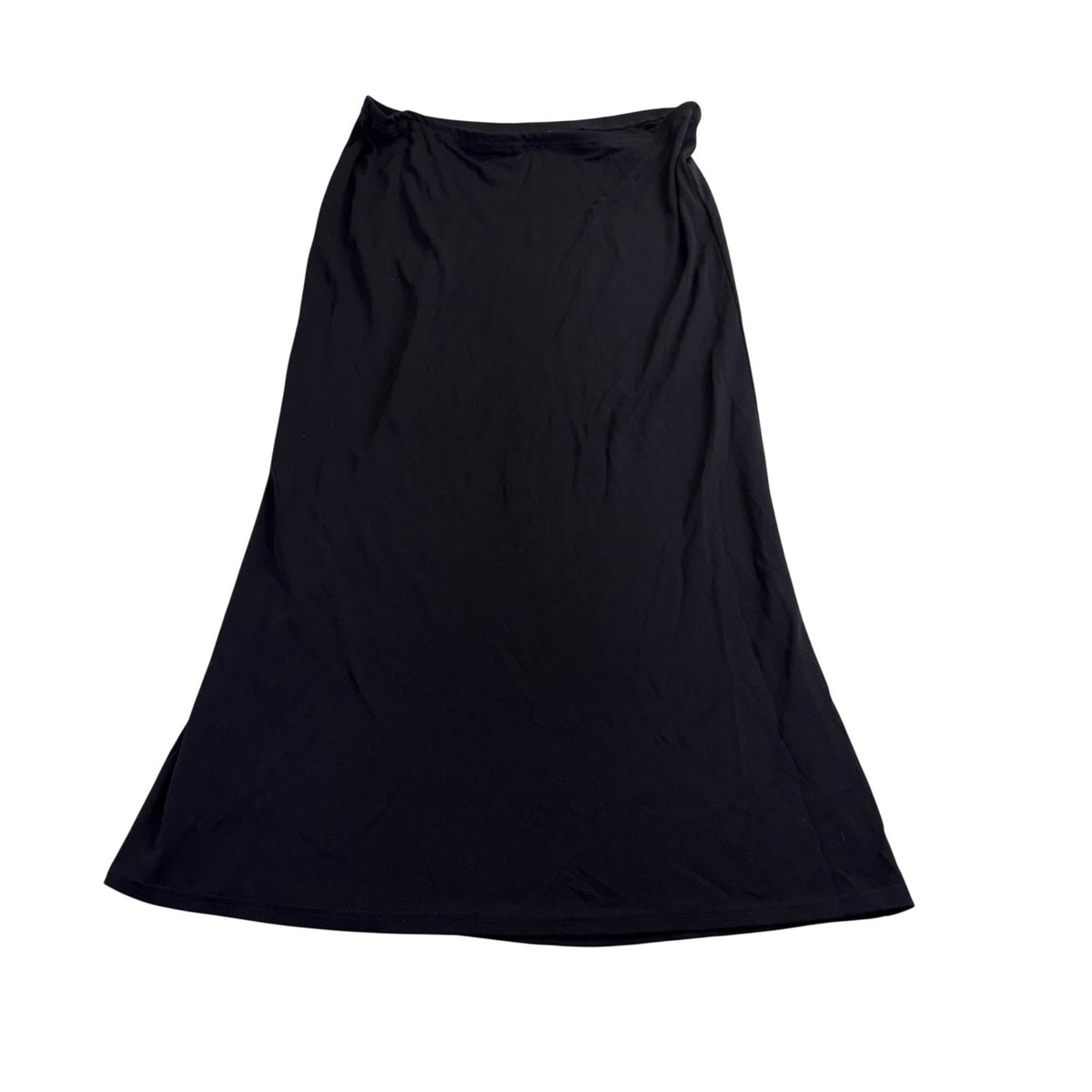 Black Womens Maxi Skirt  Lightweight Stretchy Flared Stylish Design Sz US12