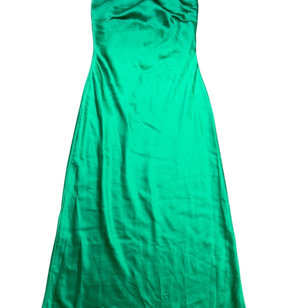 RESA Women Green Satin Strapless Formal Dress Size L