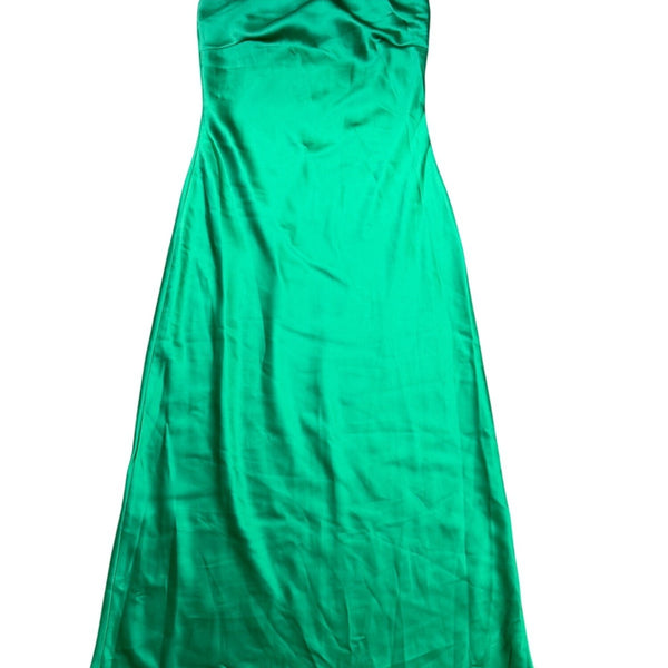 RESA Women Green Satin Strapless Formal Dress Size L
