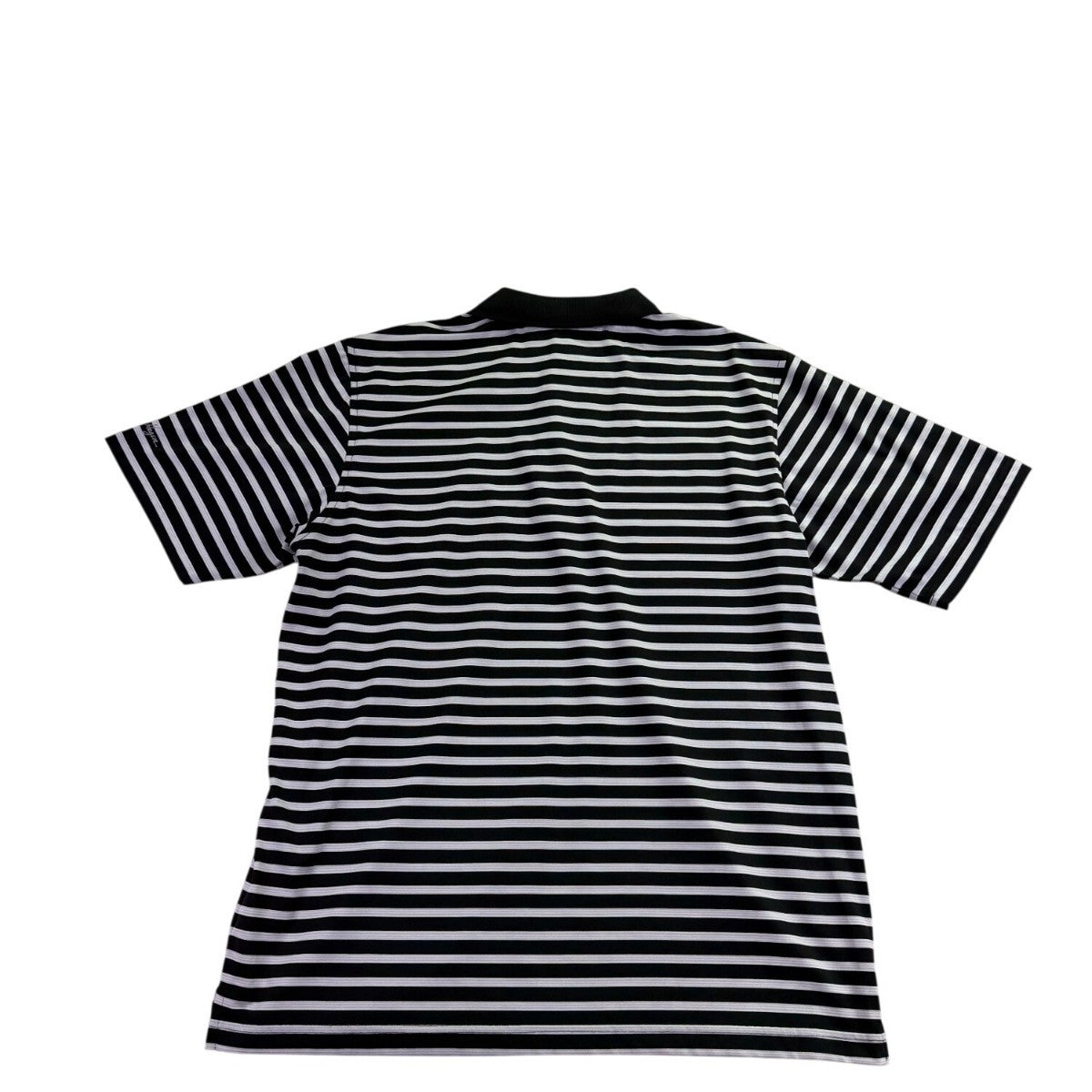 Walter Hagen Mens Black/White Striped Polo Shirt Lightweight Performance Size L