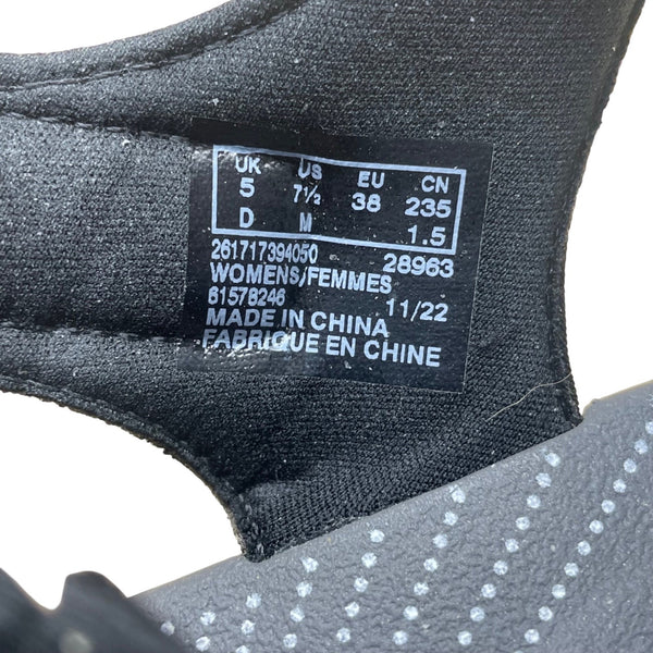 Clarks Women's Black Fabric Adhesive Strap Closure Bow Detail Sandals Size 7.5