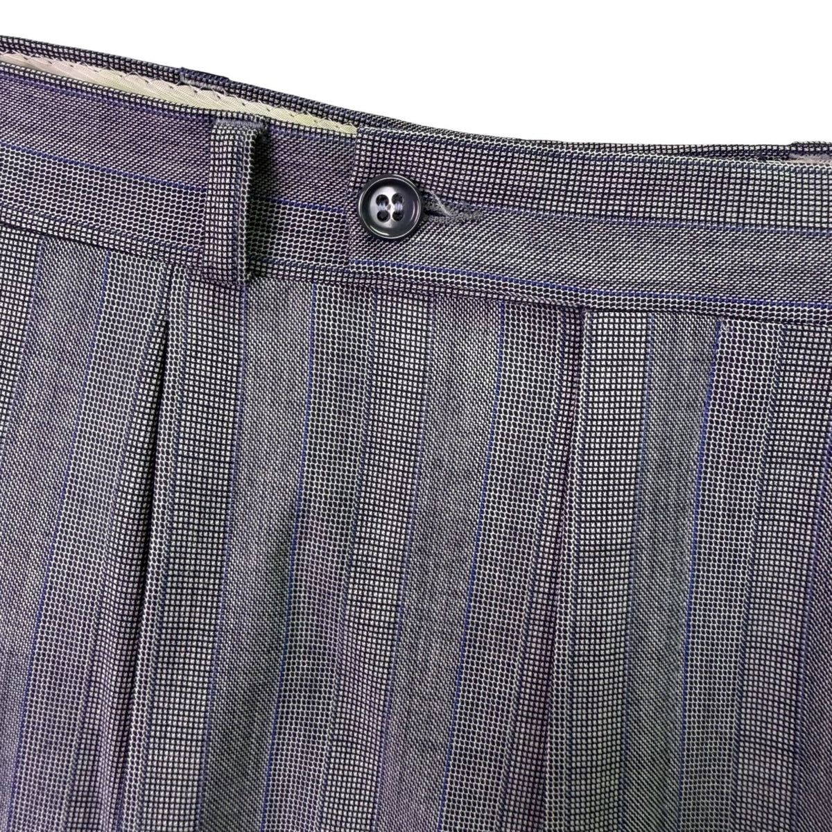 Saint Laurent Mens Gray Wool Pinstripe Blazer & Pants Suit Classic Fit