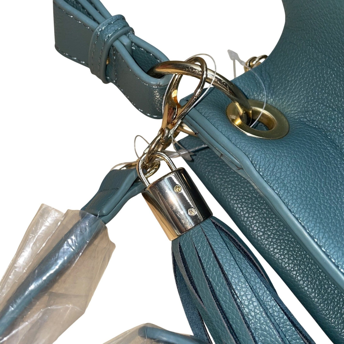 Calin Collection Women’s Green Vegan Leather Tote Bag With Tassel Accent