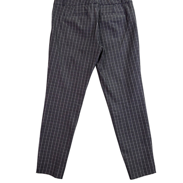 Banana Republic Womens Black Gray Dress Pants Windowpane Print Size 10