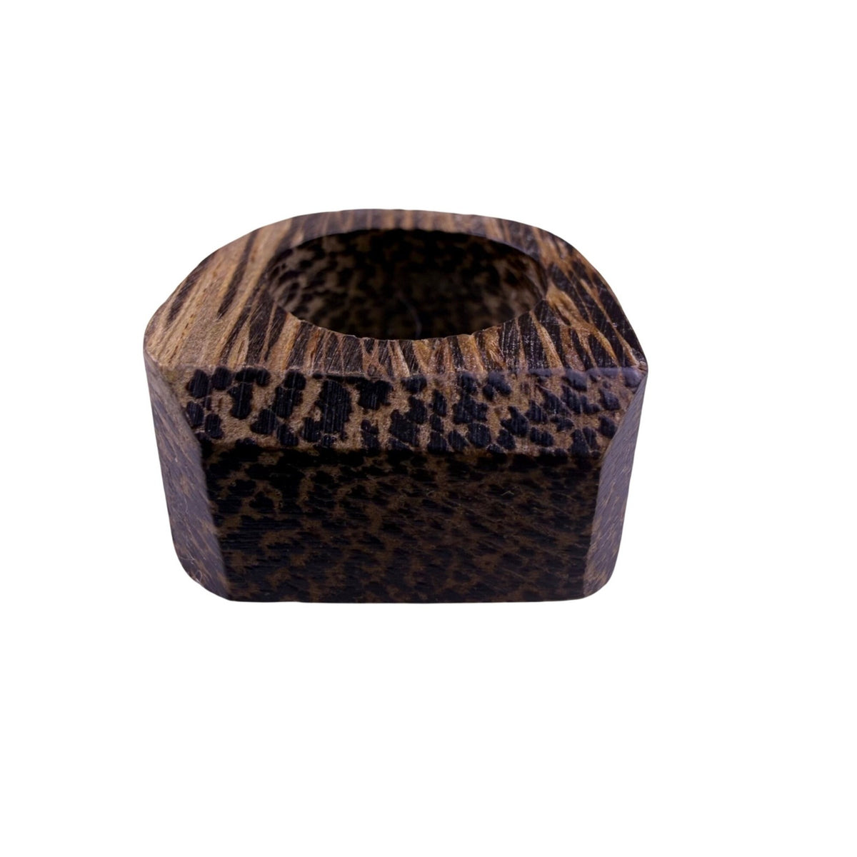 Wenge Wood Brown Handmade Geometric Ring Size 7 Unique Smooth Finish Jewelry