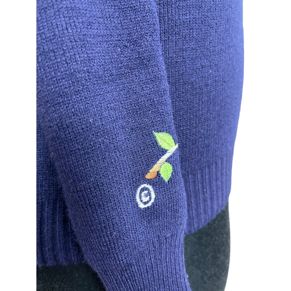 Cyn Totles Women's Dark Blue Pear Tree Design Sweater Sz M - NWT