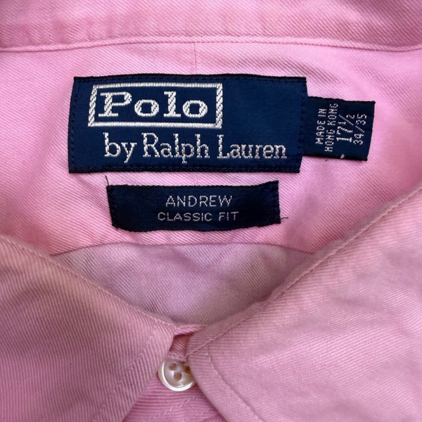 Polo Ralph Lauren Mens Pink Button-Down Shirt Classic Fit Long Sleeve Size 17.5
