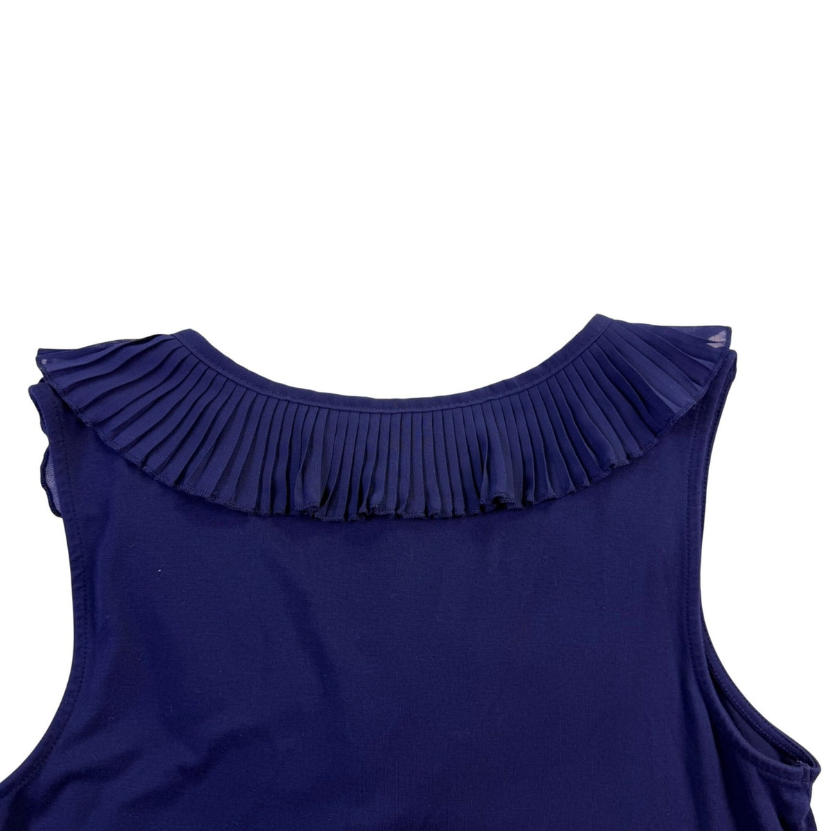 Lauren Ralph Lauren Womens Navy Sleeveless Ruffle Front Top Size SP