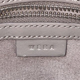 Wera Women’s Gray Leather Envelope Flap Adjustable Strap Compact Crossbody Bag