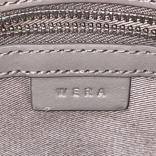 Wera Women’s Gray Leather Envelope Flap Adjustable Strap Compact Crossbody Bag