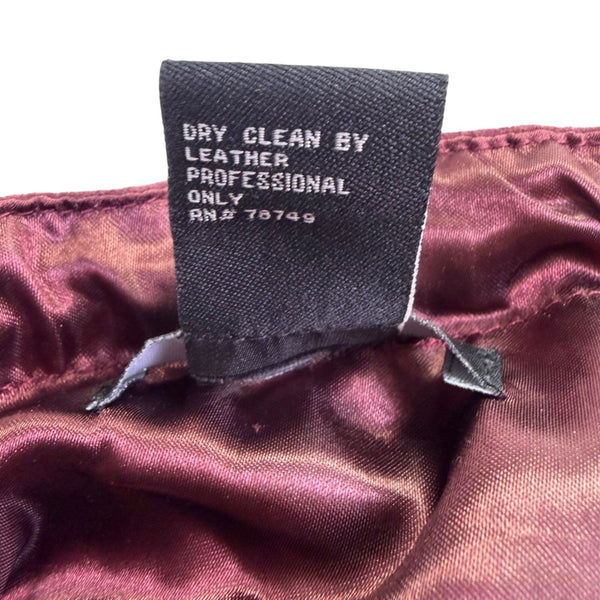 Arden B Womens Burgundy Leather Crochet Trim A-Line Skirt Size 6