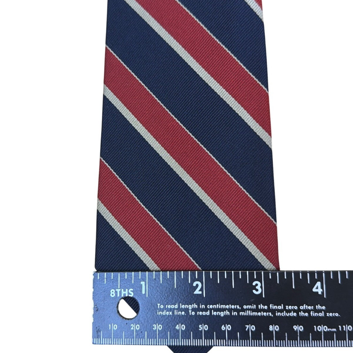 Brooks Brothers Mens Red & Navy Striped Silk Tie Classic All Season Necktie 57"