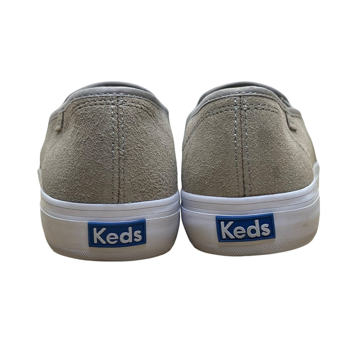 Keds Women’s Grey Suede Perforated Pattern Slip-On  Flat Sneakers Size 7.5