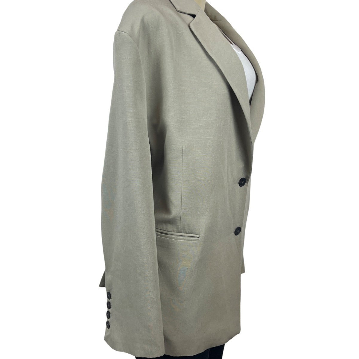 Zara Women’s Notched Lapel Grey Blazer Sz M-L Office Attire