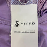 Sleeveless Purple Tank Top With Mesh Back Detail & Split Hem New